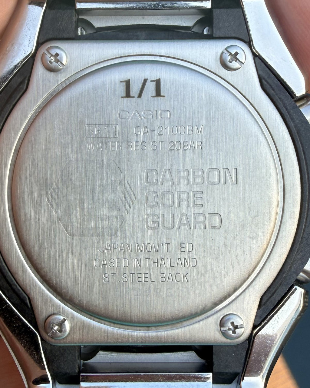 Original Casio caseback, 1/1 laser-engraved